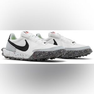 Nike Women’s Waffle Racer Crater 'White Black' Running Sneakers Size 7 US